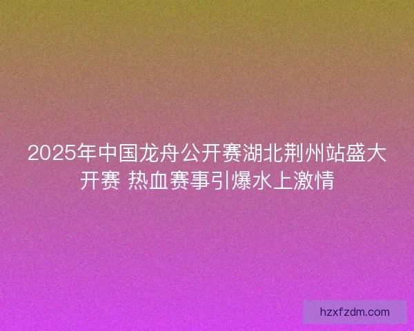 2025年中国龙舟公开赛湖北荆州站盛大开赛 热血赛事引爆水上激情